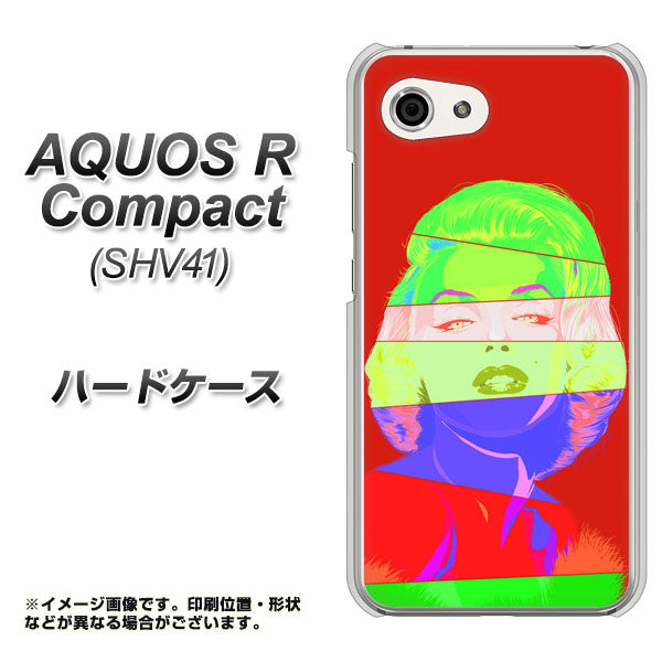 au アクオスR コンパクト SHV41 高画質仕上げ 背面印刷 ハードケース【YJ209 マリリンモンローデザイン(B)】