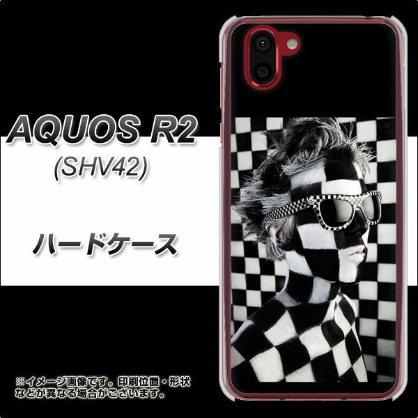 au アクオス R2 SHV42 高画質仕上げ 背面印刷 ハードケース【357 bk&wh】