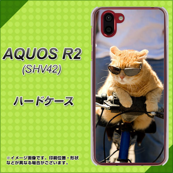 au アクオス R2 SHV42 高画質仕上げ 背面印刷 ハードケース【595 にゃんとサイクル】