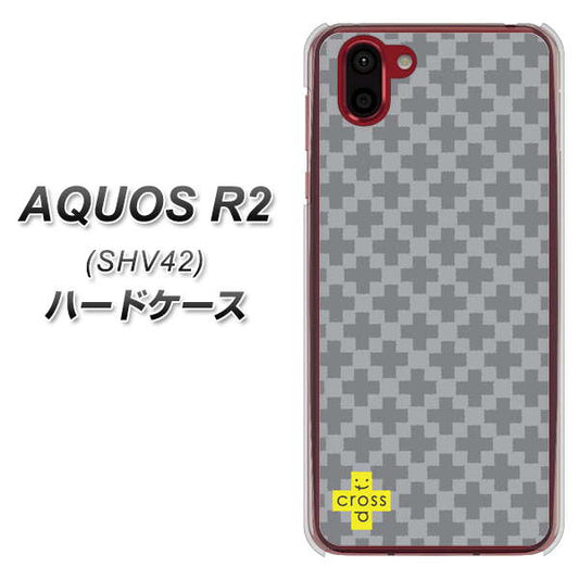 au アクオス R2 SHV42 高画質仕上げ 背面印刷 ハードケース【IB900 クロスドット_グレー】