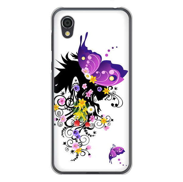 AQUOS sense2 SHV43 au 高画質仕上げ 背面印刷 ハードケース バタフライ