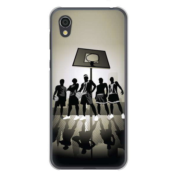 AQUOS sense2 SHV43 au 高画質仕上げ 背面印刷 ハードケース 【389 クールバスケ】