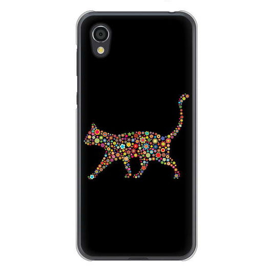 AQUOS sense2 SHV43 au 高画質仕上げ 背面印刷 ハードケース 【406 カラフルキャット】