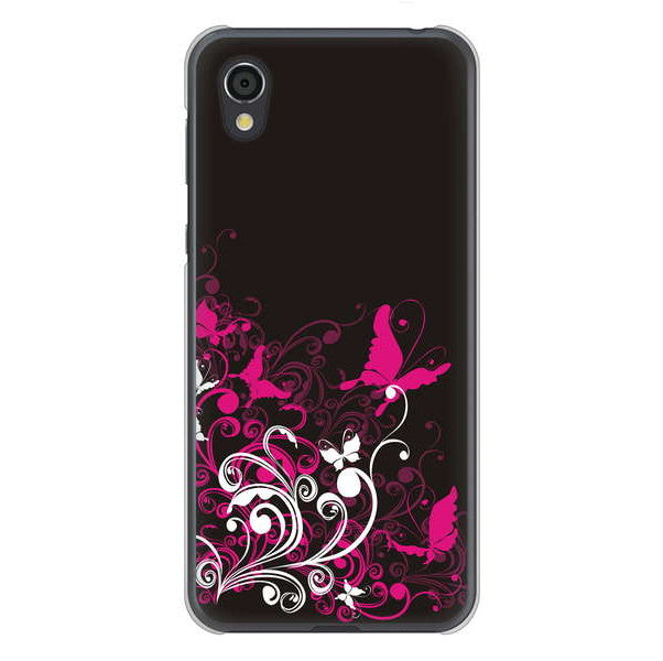 AQUOS sense2 SHV43 au 高画質仕上げ 背面印刷 ハードケース バタフライ