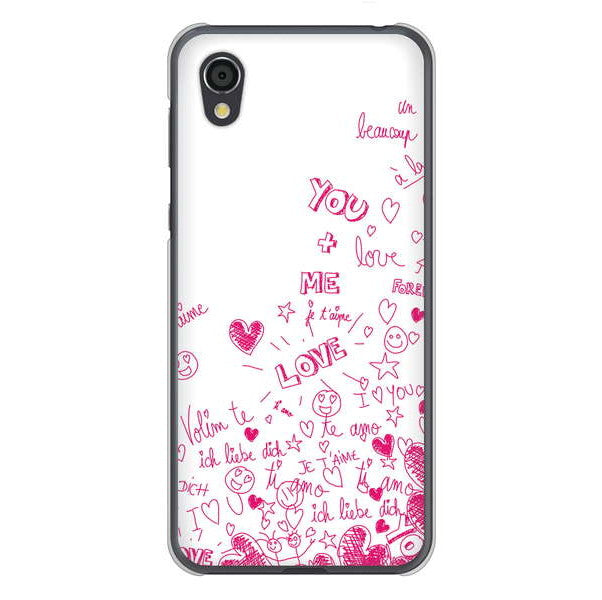 AQUOS sense2 SHV43 au 高画質仕上げ 背面印刷 ハードケース プリティハート