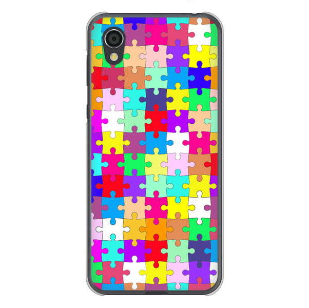 AQUOS sense2 SHV43 au 高画質仕上げ 背面印刷 ハードケース 【727 カラフルパズル】