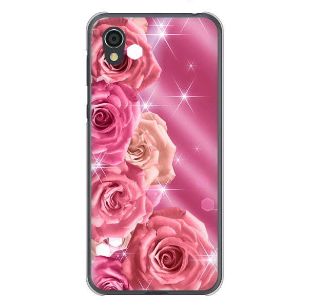 AQUOS sense2 SHV43 au 高画質仕上げ 背面印刷 ハードケース 【1182 ピンクの薔薇に誘われて】