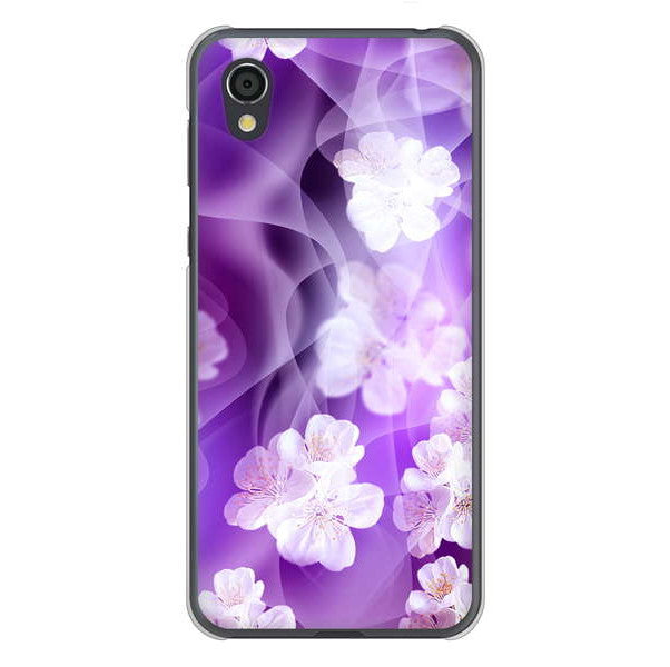 AQUOS sense2 SHV43 au 高画質仕上げ 背面印刷 ハードケース 【1211 桜とパープルの風】