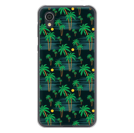 AQUOS sense2 SHV43 au 高画質仕上げ 背面印刷 ハードケース 【1315 月夜とヤシ】