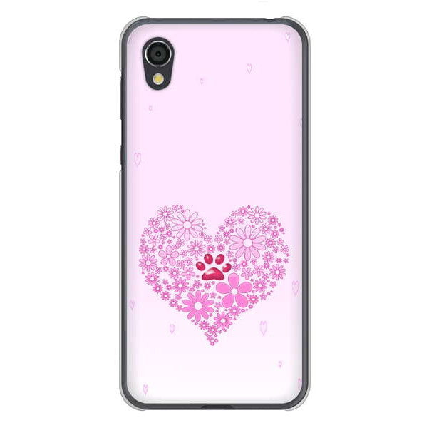 AQUOS sense2 SHV43 au 高画質仕上げ 背面印刷 ハードケース ハートと肉球