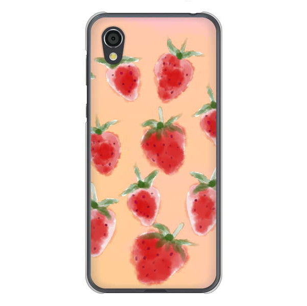 AQUOS sense2 SHV43 au 高画質仕上げ 背面印刷 ハードケース イチゴ 水彩