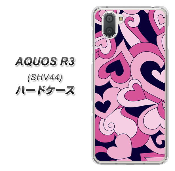 au アクオス R3 SHV44 高画質仕上げ 背面印刷 ハードケース【223 ハートの調べ】