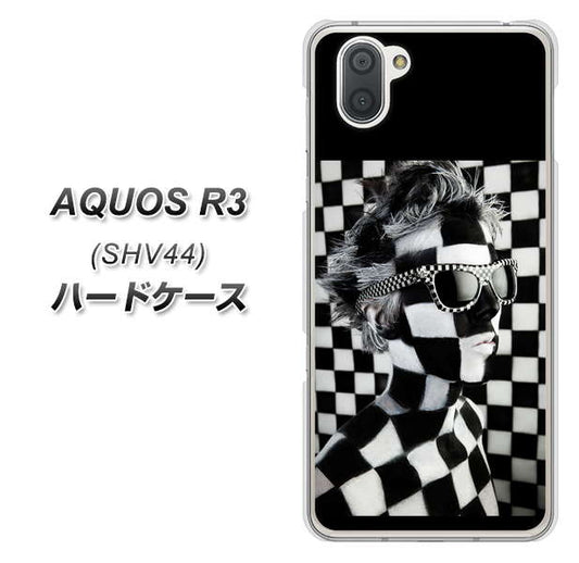 au アクオス R3 SHV44 高画質仕上げ 背面印刷 ハードケース【357 bk&wh】