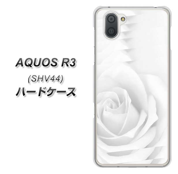 au アクオス R3 SHV44 高画質仕上げ 背面印刷 ハードケース【402 ホワイトRose】