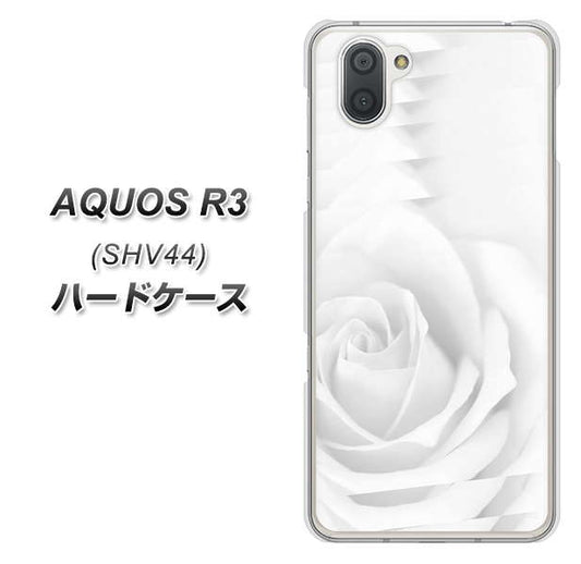 au アクオス R3 SHV44 高画質仕上げ 背面印刷 ハードケース【402 ホワイトRose】