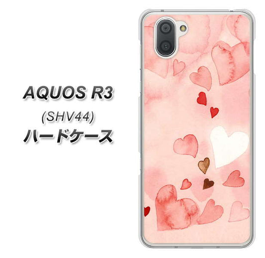 au アクオス R3 SHV44 高画質仕上げ 背面印刷 ハードケース【1125 ハートの和紙】
