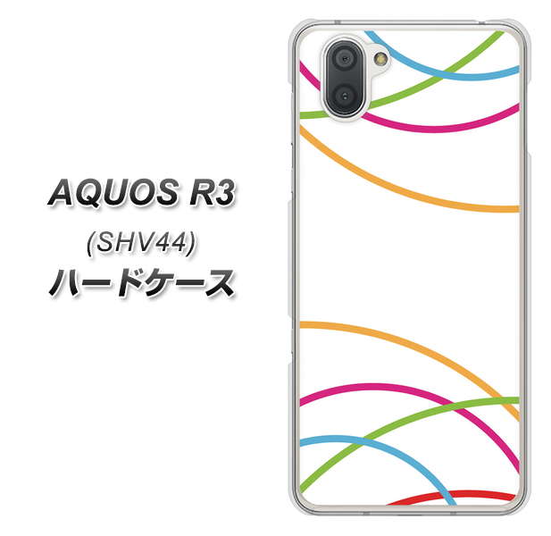 au アクオス R3 SHV44 高画質仕上げ 背面印刷 ハードケース【IB912 重なり合う曲線】