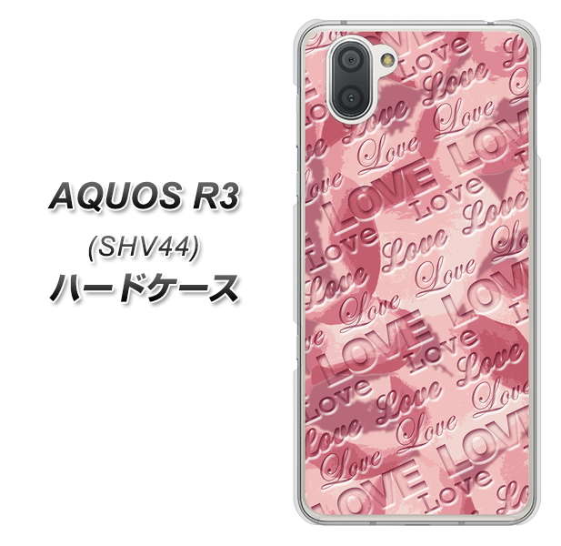 au アクオス R3 SHV44 高画質仕上げ 背面印刷 ハードケース【SC844 フラワーヴェルニLOVE(ローズヴェルール)】