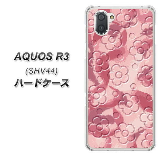 au アクオス R3 SHV44 高画質仕上げ 背面印刷 ハードケース【SC846 フラワーヴェルニ花ピンク(ローズヴェルール)】