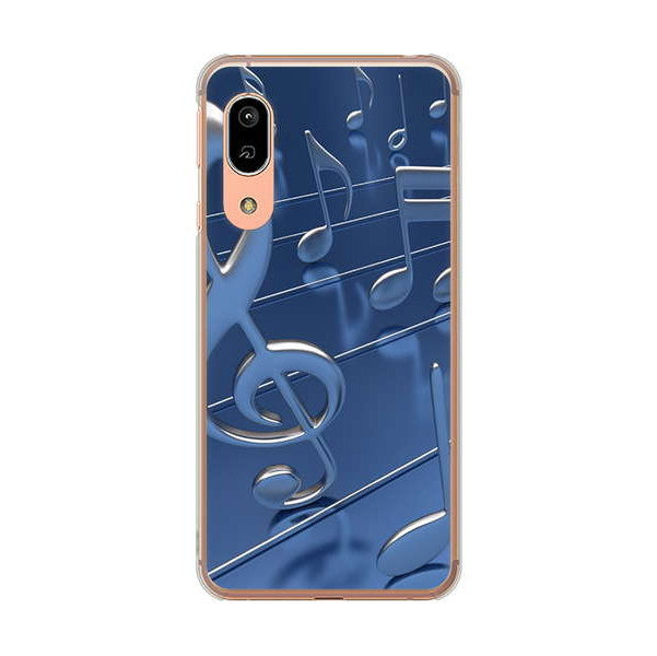 AQUOS sense3 SHV45 au 高画質仕上げ 背面印刷 ハードケース 音符