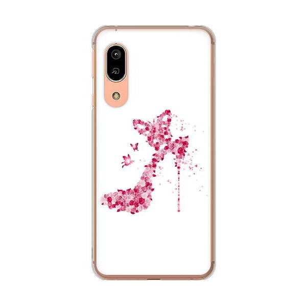 AQUOS sense3 SHV45 au 高画質仕上げ 背面印刷 ハードケース 【387 薔薇のハイヒール】