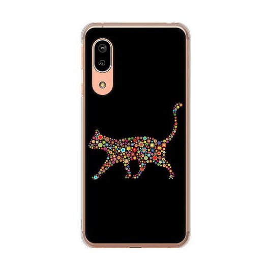 AQUOS sense3 SHV45 au 高画質仕上げ 背面印刷 ハードケース 【406 カラフルキャット】