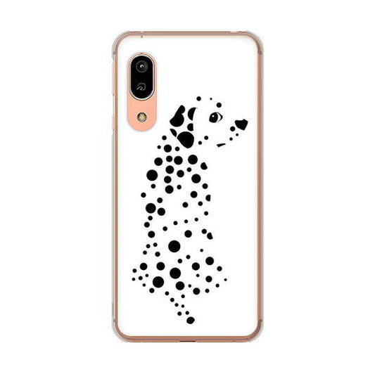 AQUOS sense3 SHV45 au 高画質仕上げ 背面印刷 ハードケース 【1038 振り向くダルメシアン(WH)】