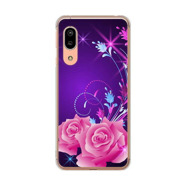 AQUOS sense3 SHV45 au 高画質仕上げ 背面印刷 ハードケース ロマンチックなバラ