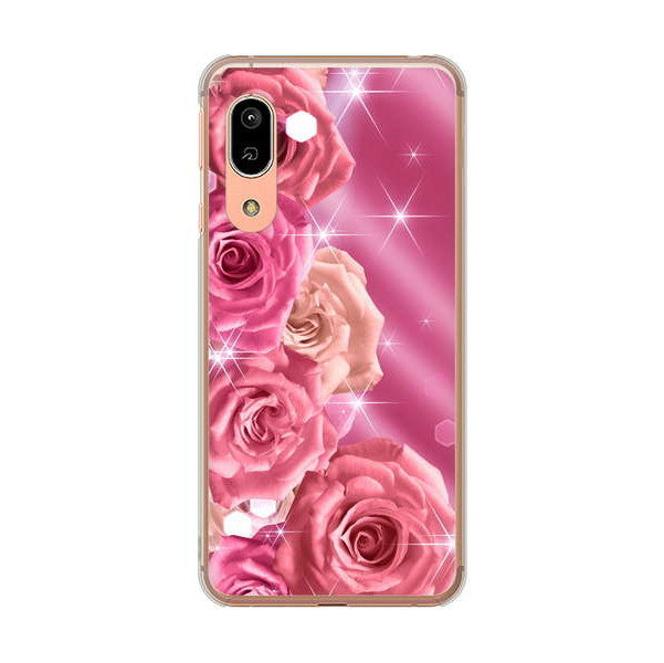AQUOS sense3 SHV45 au 高画質仕上げ 背面印刷 ハードケース 【1182 ピンクの薔薇に誘われて】