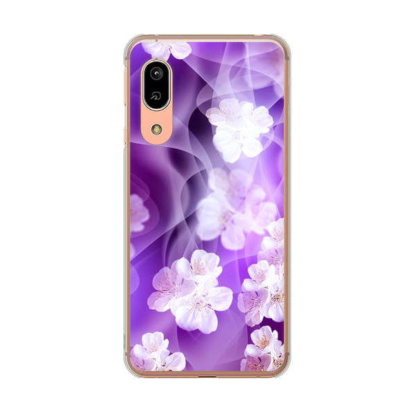 AQUOS sense3 SHV45 au 高画質仕上げ 背面印刷 ハードケース 【1211 桜とパープルの風】