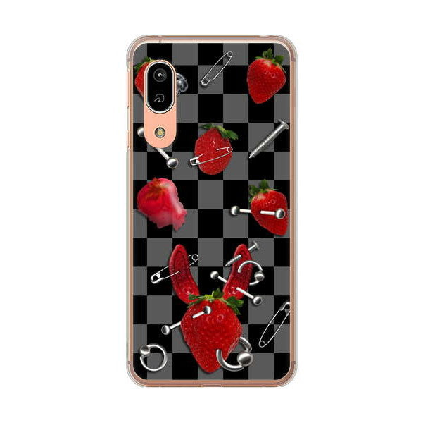 AQUOS sense3 SHV45 au 高画質仕上げ 背面印刷 ハードケース むかいあぐる 苺パンク