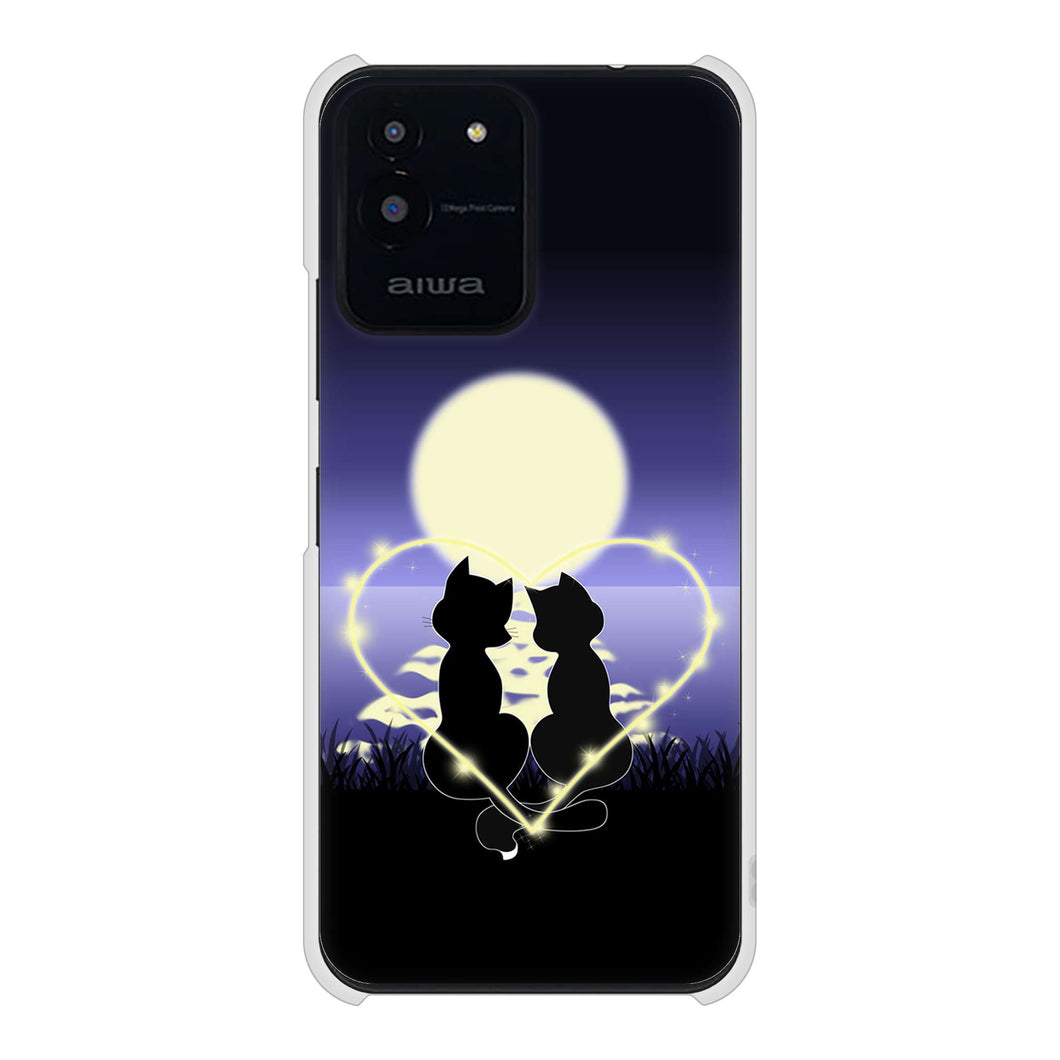 aiwa JA2-SMP0601 高画質仕上げ 背面印刷 ハードケース夜とネコ