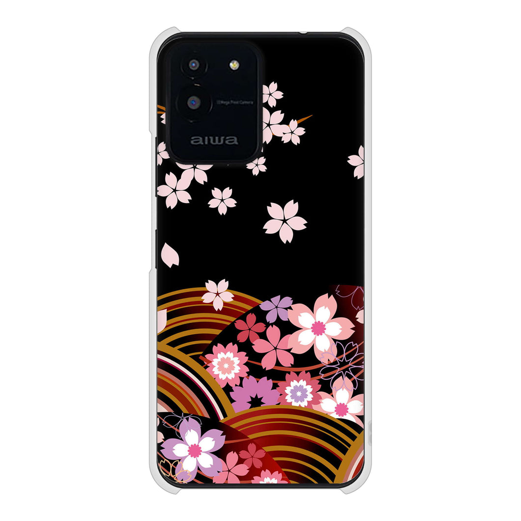 aiwa JA2-SMP0601 高画質仕上げ 背面印刷 ハードケース 【1237 和柄&筆文字・夜桜の宴】