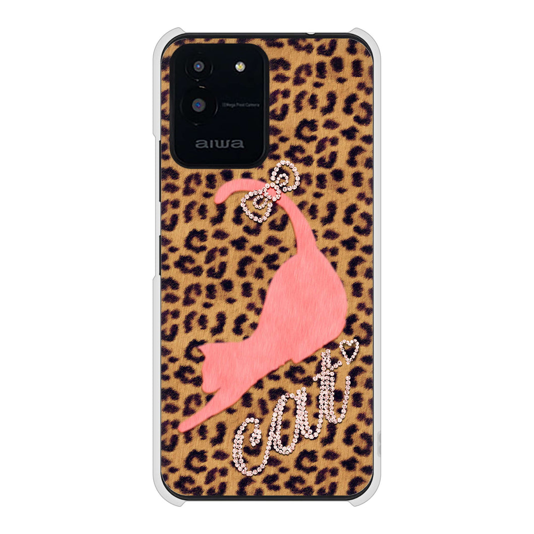 aiwa JA2-SMP0601 高画質仕上げ 背面印刷 ハードケース 【KG801 キャットレオパード(ブラウン)】