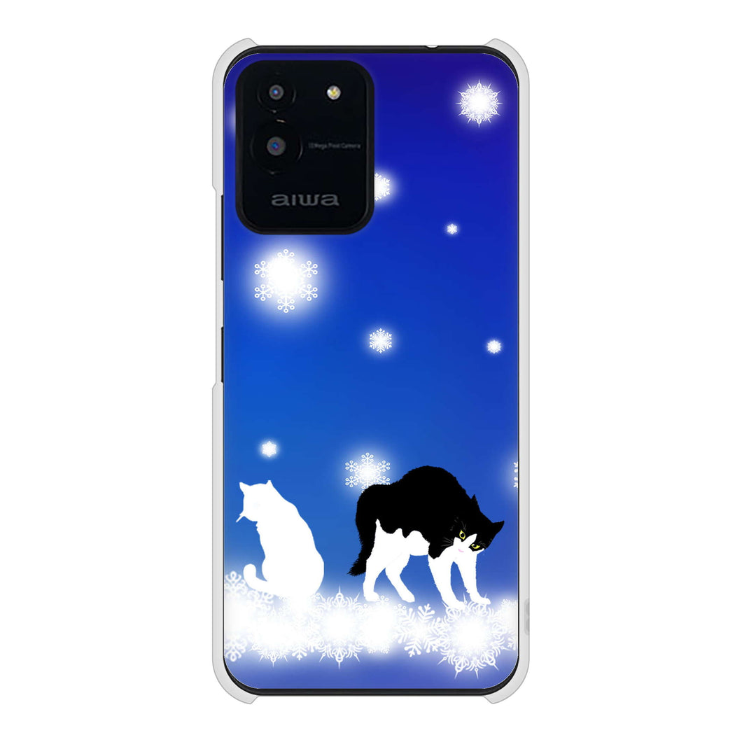 aiwa JA2-SMP0601 高画質仕上げ 背面印刷 ハードケース 【YJ335 雪の結晶 はちわれ】