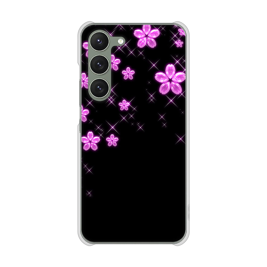 Galaxy S23 SM-S911C 楽天モバイル 高画質仕上げ 背面印刷 ハードケース【019 桜クリスタル】