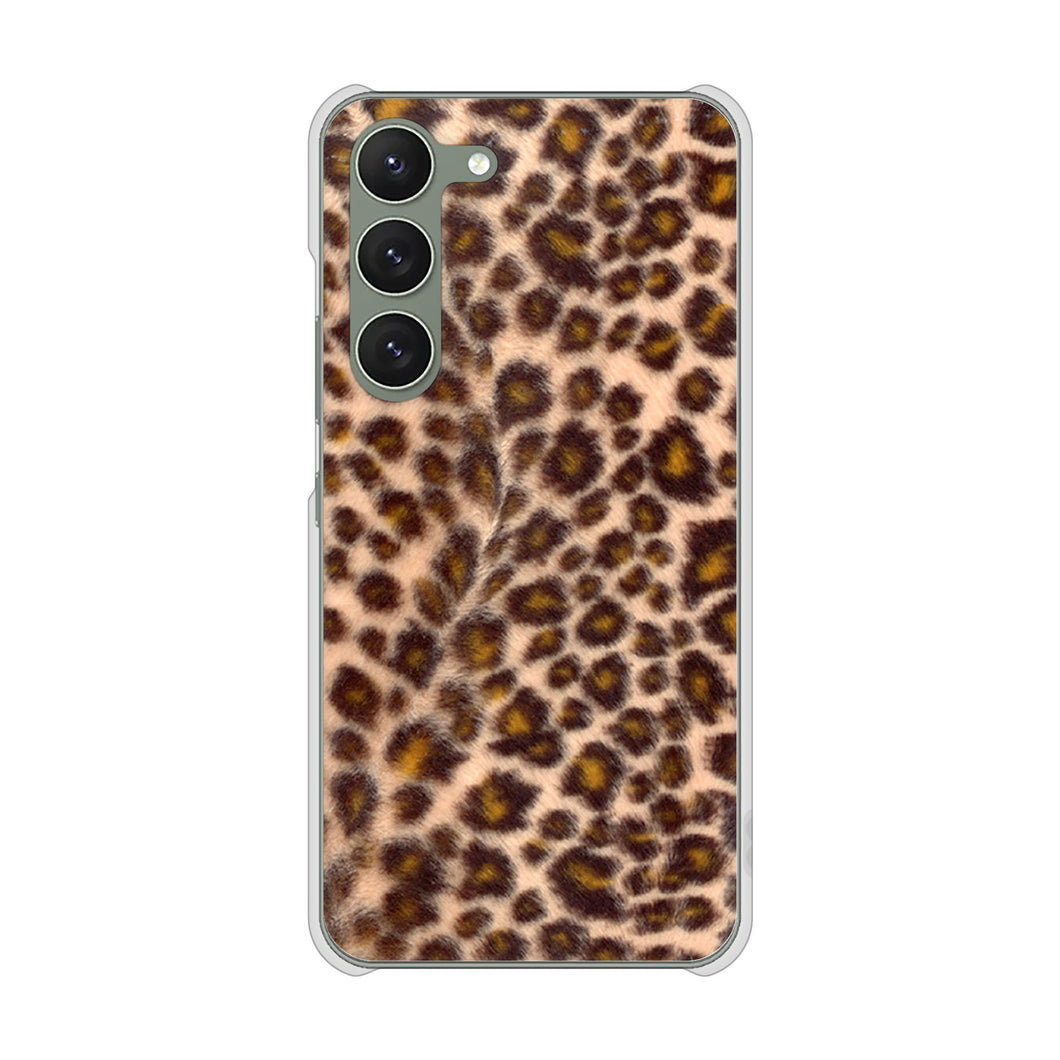 Galaxy S23 SM-S911C 楽天モバイル 高画質仕上げ 背面印刷 ハードケース【068 ヒョウ(茶)】