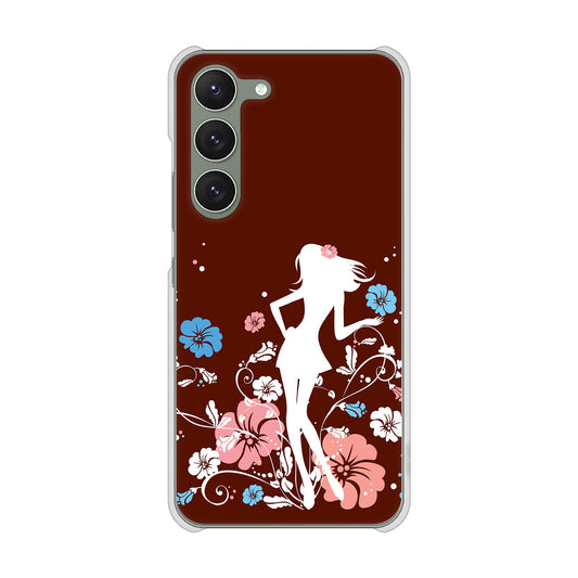 Galaxy S23 SM-S911C 楽天モバイル 高画質仕上げ 背面印刷 ハードケース【110 ハイビスカスと少女】