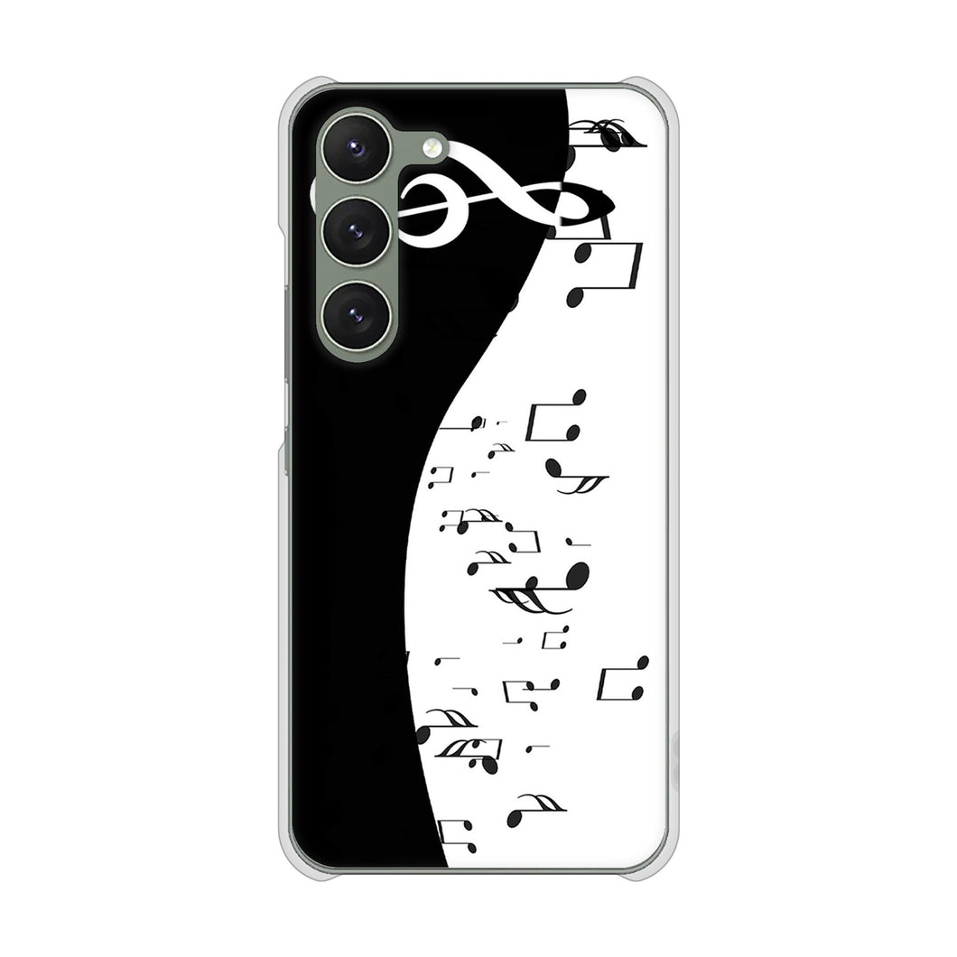 Galaxy S23 SM-S911C 楽天モバイル 高画質仕上げ 背面印刷 ハードケース【114 モノトーンのリズム】