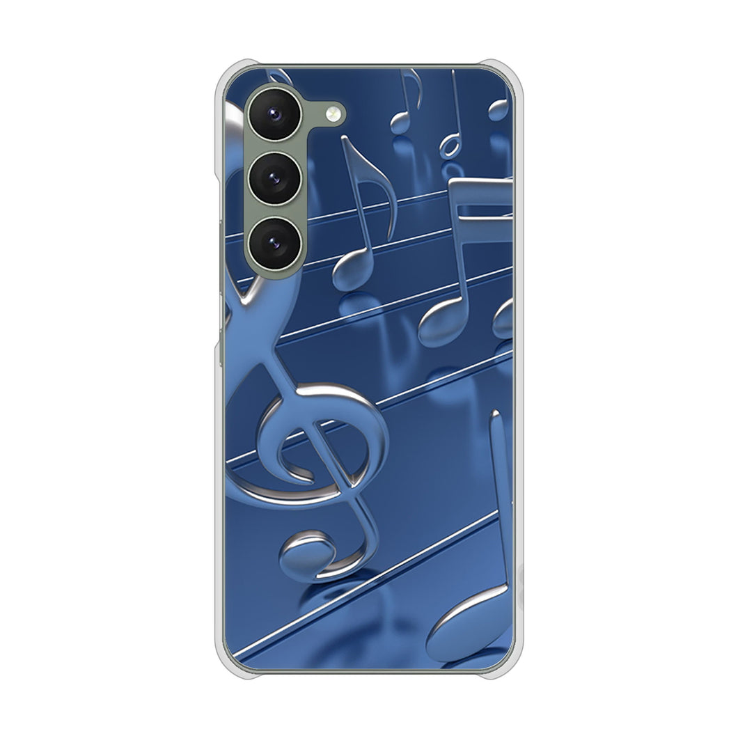 Galaxy S23 SM-S911C 楽天モバイル 高画質仕上げ 背面印刷 ハードケース【286 3D 音符】