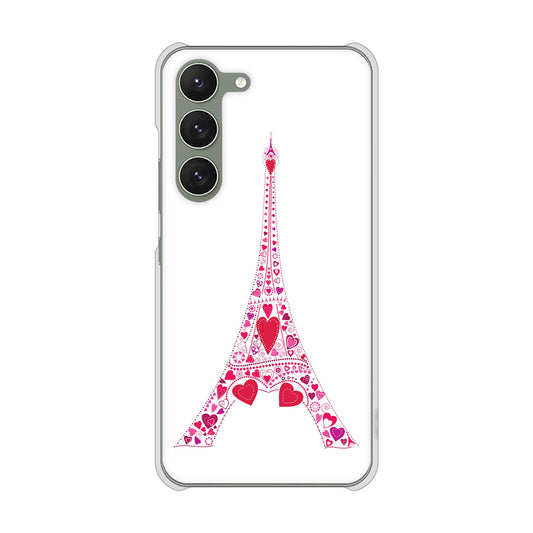 Galaxy S23 SM-S911C 楽天モバイル 高画質仕上げ 背面印刷 ハードケース【294 ハート色の塔】