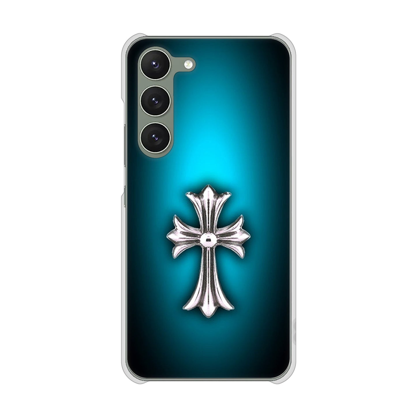 Galaxy S23 SM-S911C 楽天モバイル 高画質仕上げ 背面印刷 ハードケース【334 クロスブルー】