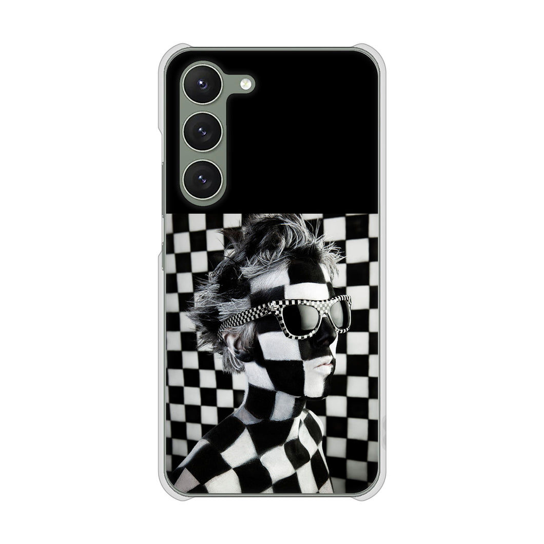 Galaxy S23 SM-S911C 楽天モバイル 高画質仕上げ 背面印刷 ハードケース【357 bk&wh】