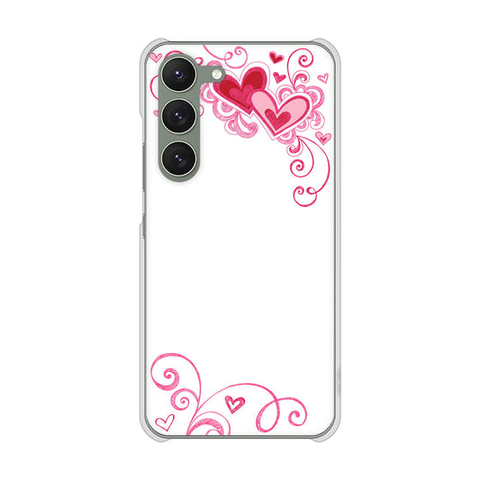 Galaxy S23 SM-S911C 楽天モバイル 高画質仕上げ 背面印刷 ハードケース【365 ハートフレーム】