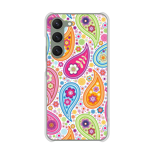 Galaxy S23 SM-S911C 楽天モバイル 高画質仕上げ 背面印刷 ハードケース【378 カラフルペイズリー】