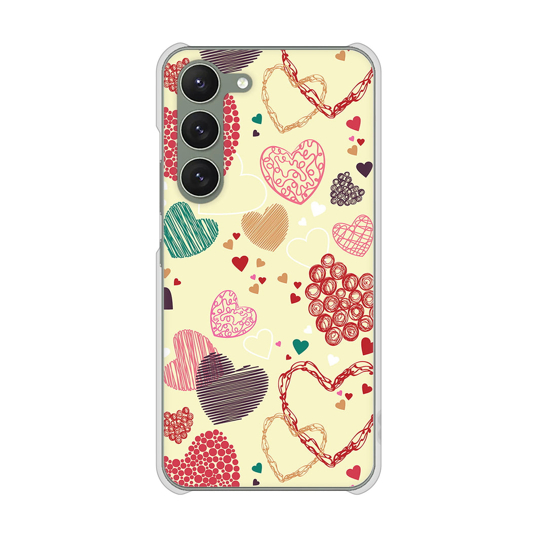 Galaxy S23 SM-S911C 楽天モバイル 高画質仕上げ 背面印刷 ハードケース【480 素朴なハート】
