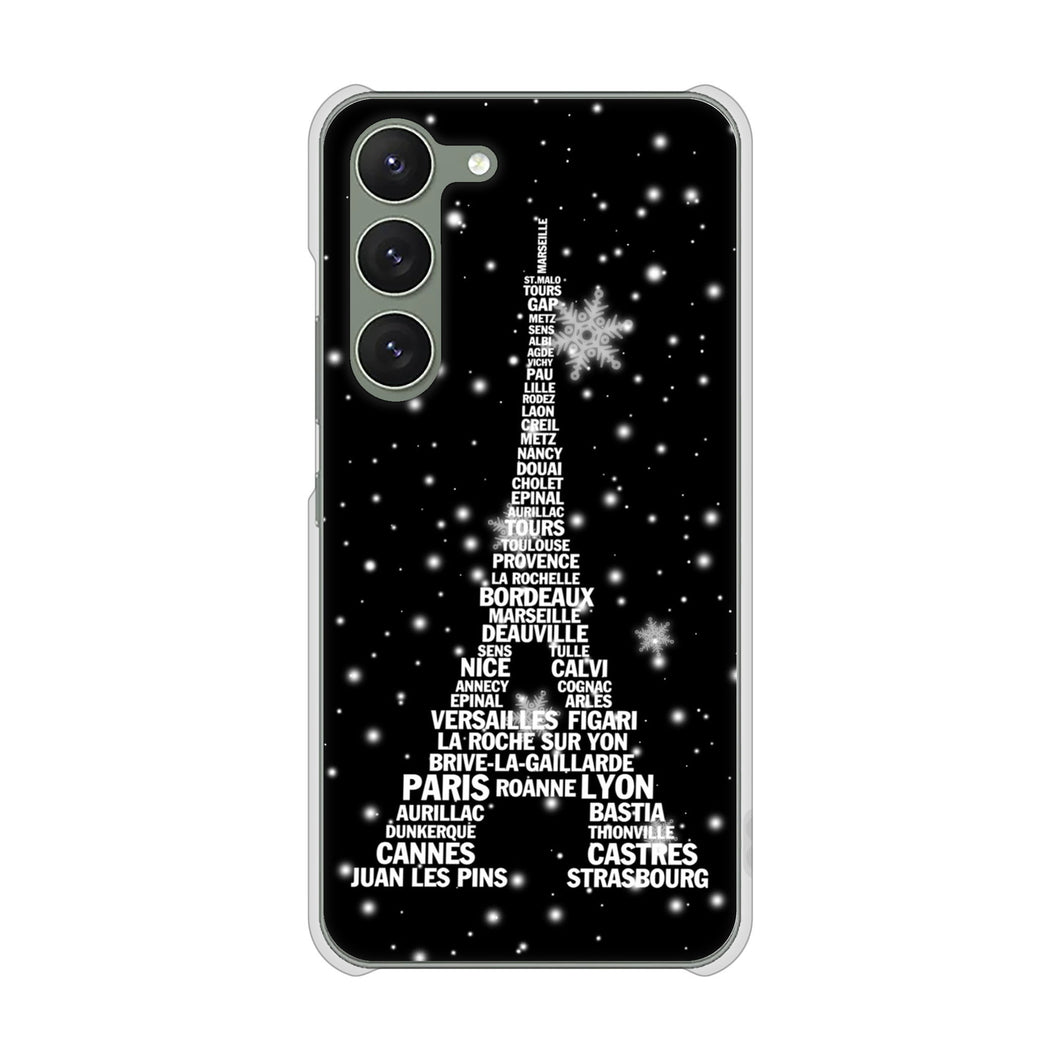 Galaxy S23 SM-S911C 楽天モバイル 高画質仕上げ 背面印刷 ハードケースエッフェル塔