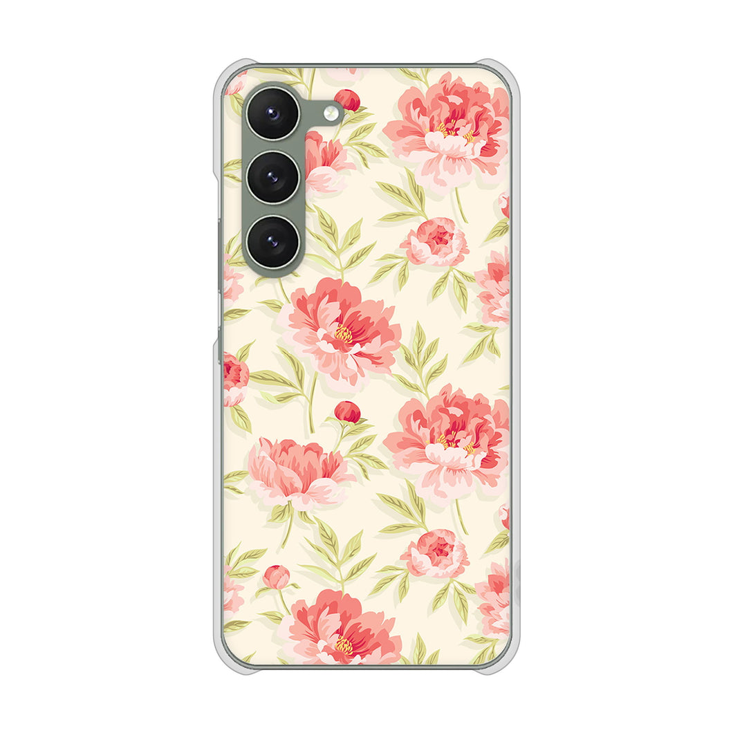 Galaxy S23 SM-S911C 楽天モバイル 高画質仕上げ 背面印刷 ハードケース北欧の小花