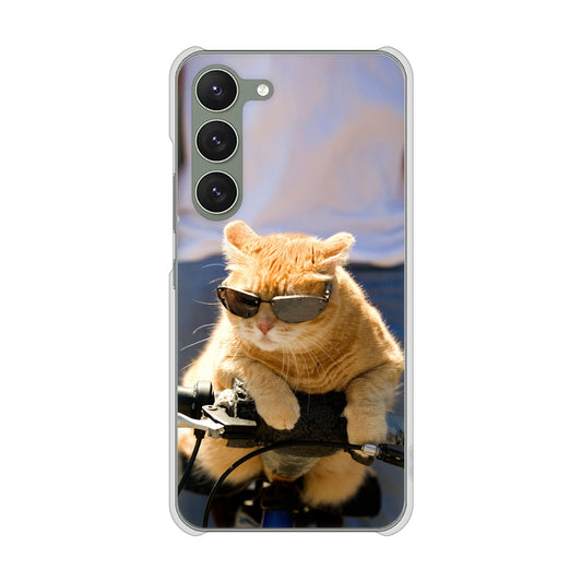 Galaxy S23 SM-S911C 楽天モバイル 高画質仕上げ 背面印刷 ハードケース【595 にゃんとサイクル】