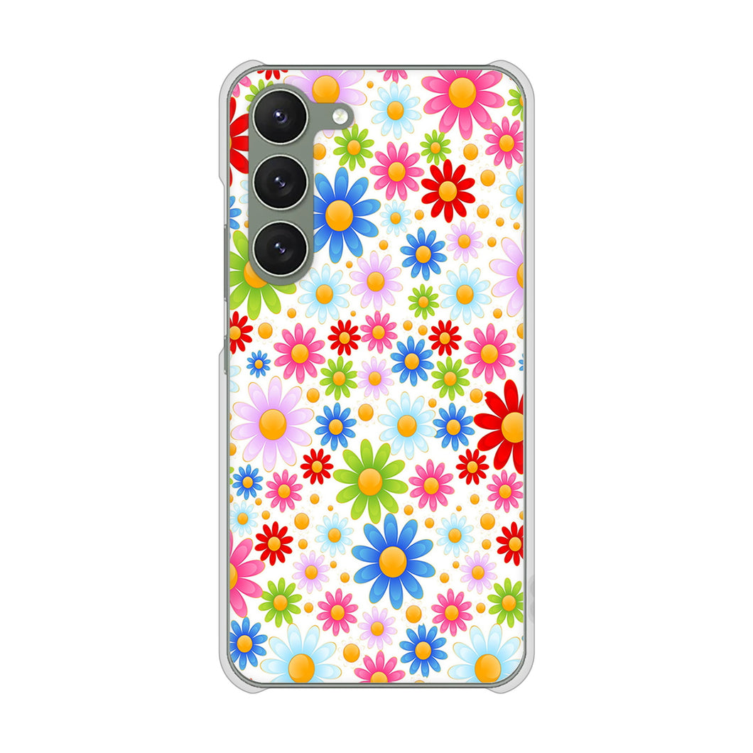 Galaxy S23 SM-S911C 楽天モバイル 高画質仕上げ 背面印刷 ハードケース【606 マーガレット】